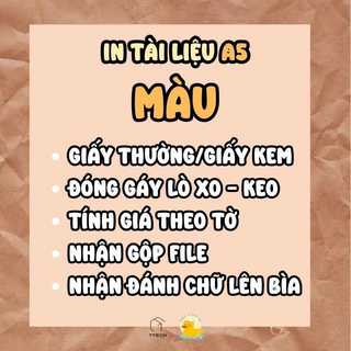 [Ảnh thật từ shop - Vui lòng nhắn shop, không tự lên đơn] In tài liệu MÀU A5 giá rẻ - Cho các bạn hs/sv - Giấy dày