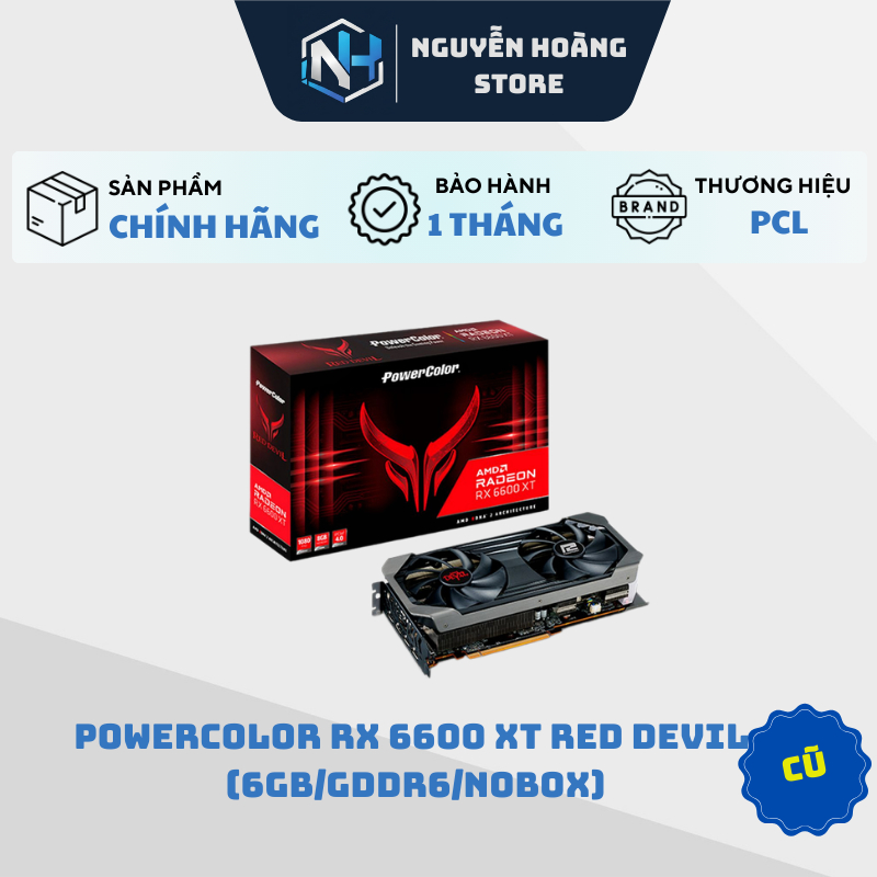 VGA card màn hình POWERCOLOR RX 6600XT Red Devil 8GB cũ