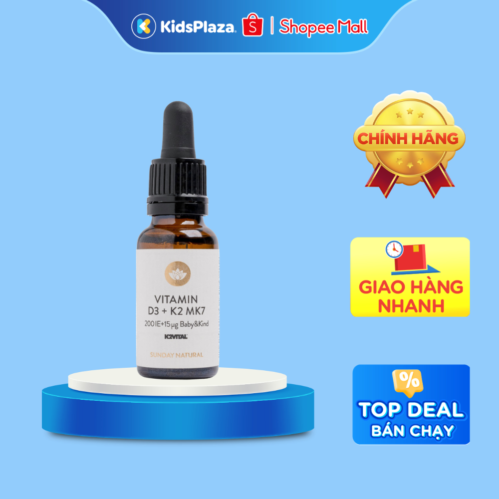Vitamin D3K2 MK7 Sunday Natural 20ml của Đức