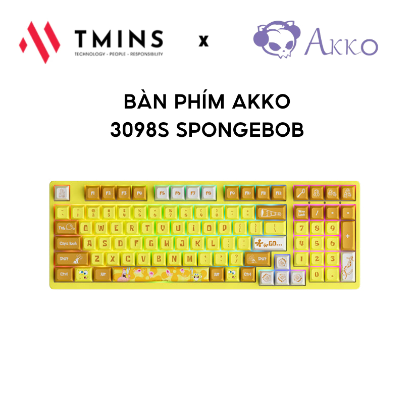 Bàn phím AKKO 3098S SpongeBob - Hàng chính hãng