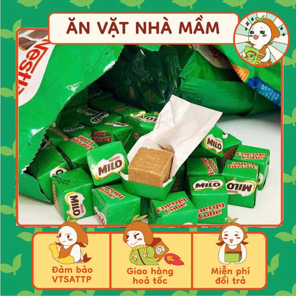 Kẹo Milo Cube cacao Nestle Thái Lan chính hãng ( gói 100 viên), kẹo viên nén Milo Energy Cube, Ăn Vặ
