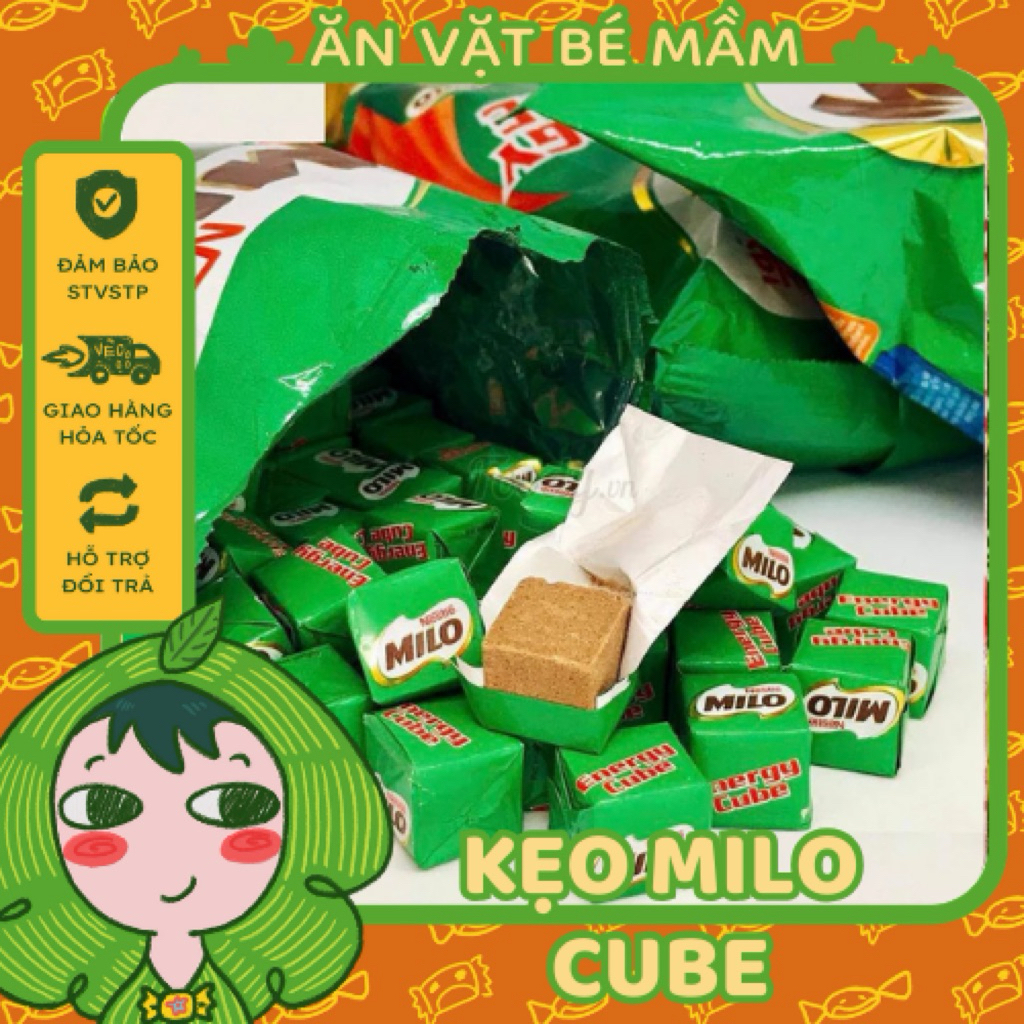 Kẹo Milo Cube cacao Nestle Thái Lan chính hãng ( gói 100 viên), kẹo viên nén Milo Energy Cube, Ăn Vặ