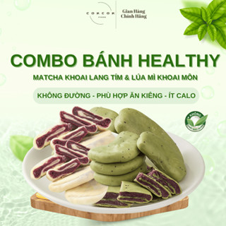 [Combo Bánh Healthy] Bánh Lúa Mì Khoai Môn & Matcha Khoai Lang Tím Không Đường CokcokFood, Ít Calo, Phù Hợp Ăn Kiêng