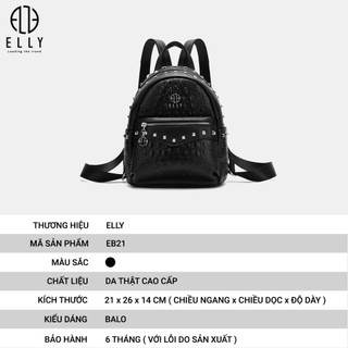 [Deal sang chảnh]  Balo nữ cao cấp da thật ELLY phù hợp đi chơi, đi làm – EB21