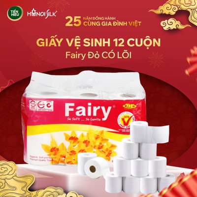 12 Cuộn Giấy Vệ Sinh Fairy Có Lõi Cao Cấp Chất Liệu An Toàn Mềm Mịn Tan Nhanh Trong Nước Tiện Lợi
