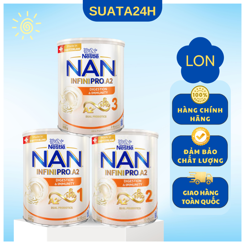 Sữa bột Nestle NAN A2 số 1/2/3 800g