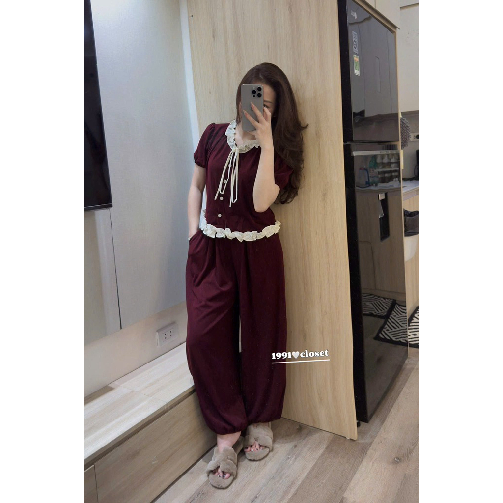 Set Bộ Bèo Buộc Nơ Cổ HT • Melanie Boutique