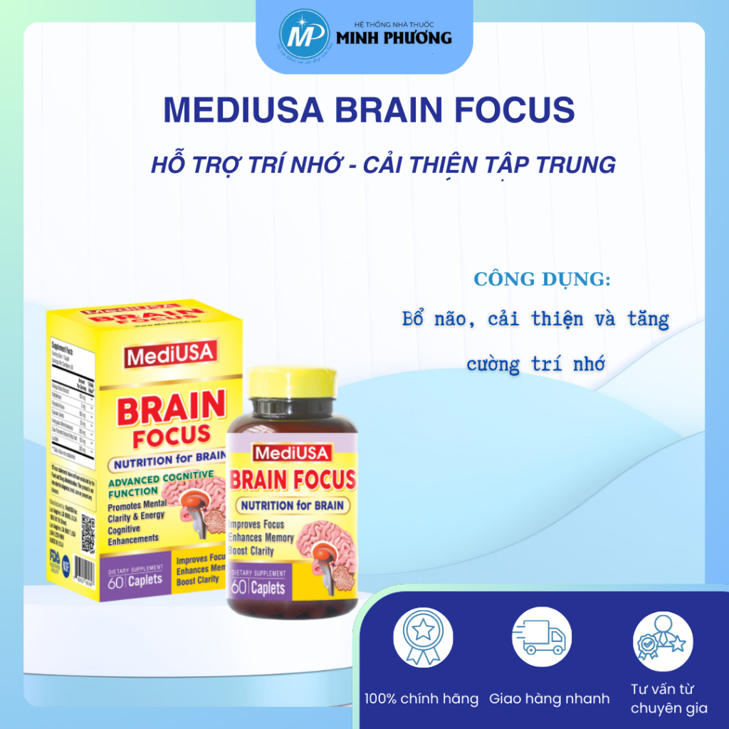 ✅ [CHÍNH HÃNG] MediUSA BRAIN FOCUS - 60 viên