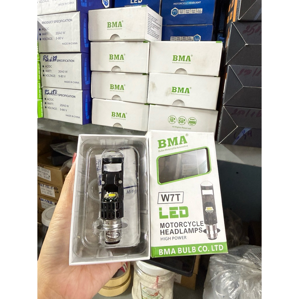 Bóng đèn LED pha tích hợp bi cầu chân M5 siêu sáng chính hãng BMA