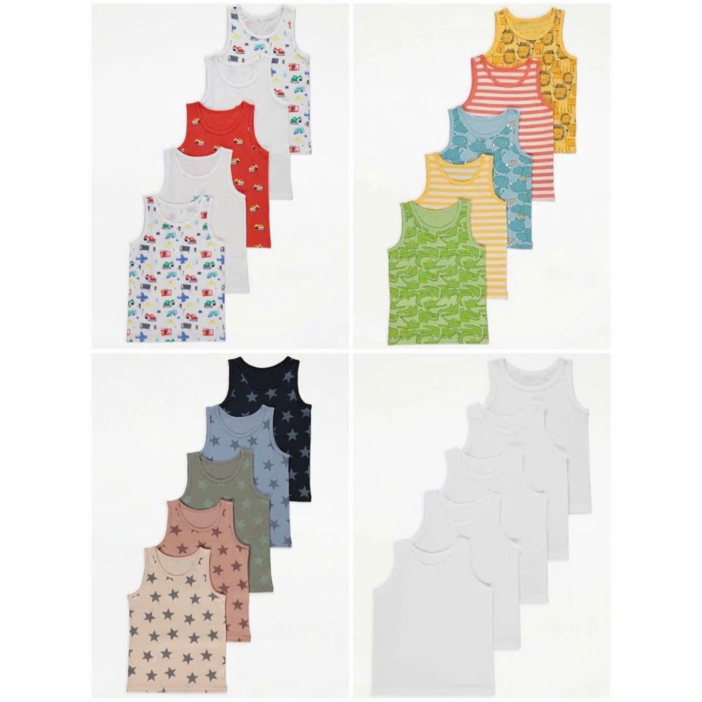 Set 5 áo ba lỗ Geo Auth (George UK)