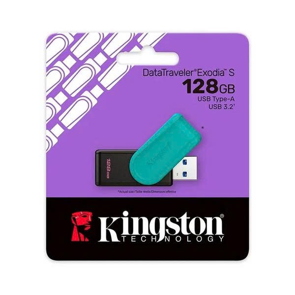 USB Kingston 128GB DataTraveler Exodia S (Black/Turquoise) DTXS/128GB (USB 3.2)