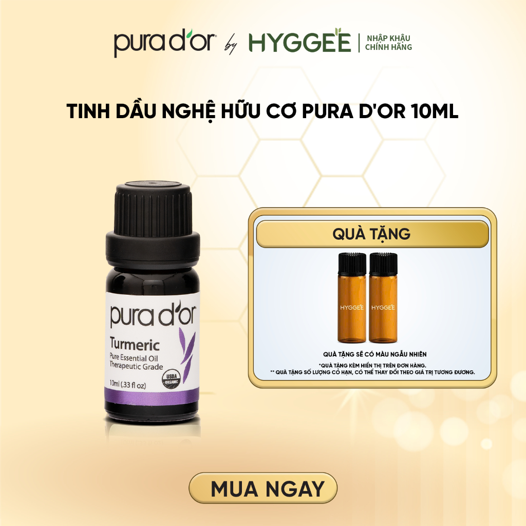 Tinh Dầu Nghệ Hữu Cơ Pura D'or Therapeutic  Grade Tumeric Essential Oil 10ml