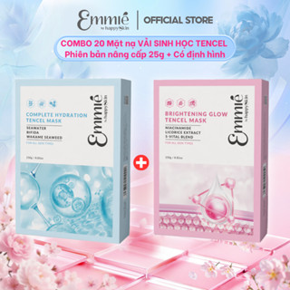 COMBO 2 Hộp 10 mặt nạ vải sinh học Tencel 25gx20: 10 Xanh + 10 Hồng (Phiên bản nâng cấp 25g+Có định hình)