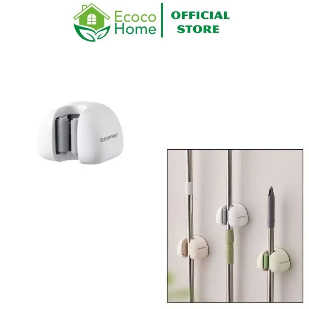 Kẹp Chổi ECOMAC Gắn Tường Hít Chân Không Đa Năng Mẫu Đơn EC40