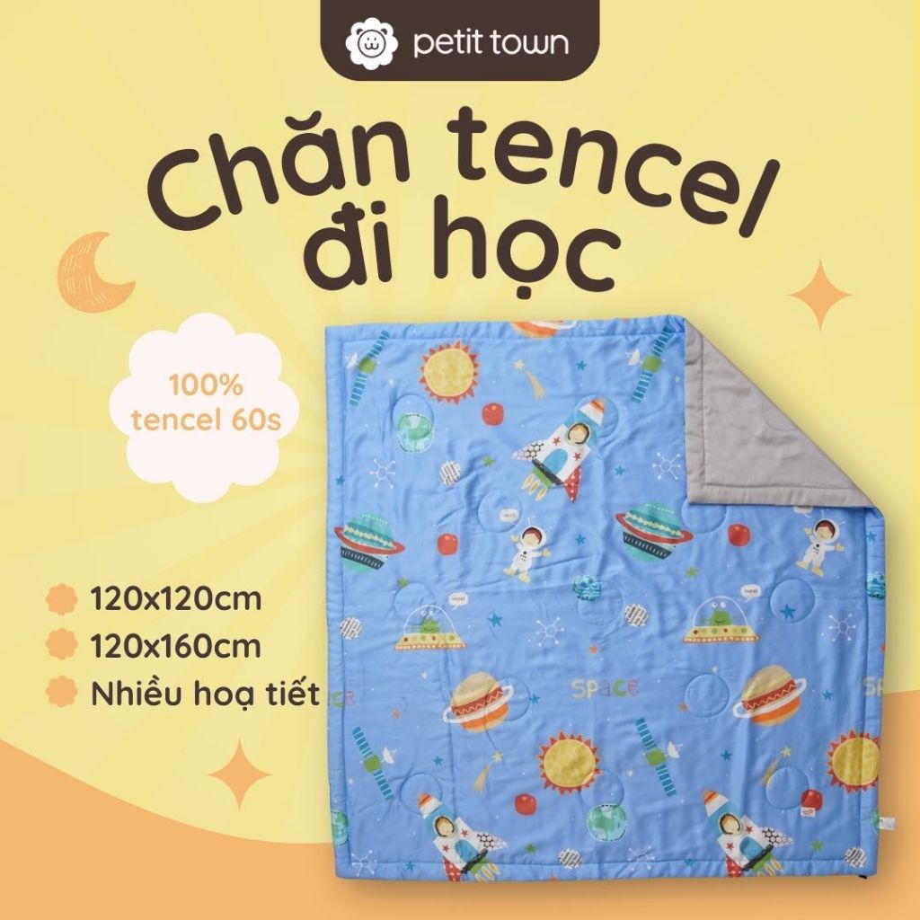 Chăn lụa tencel cho bé Petit Town, chăn mỏng đi học