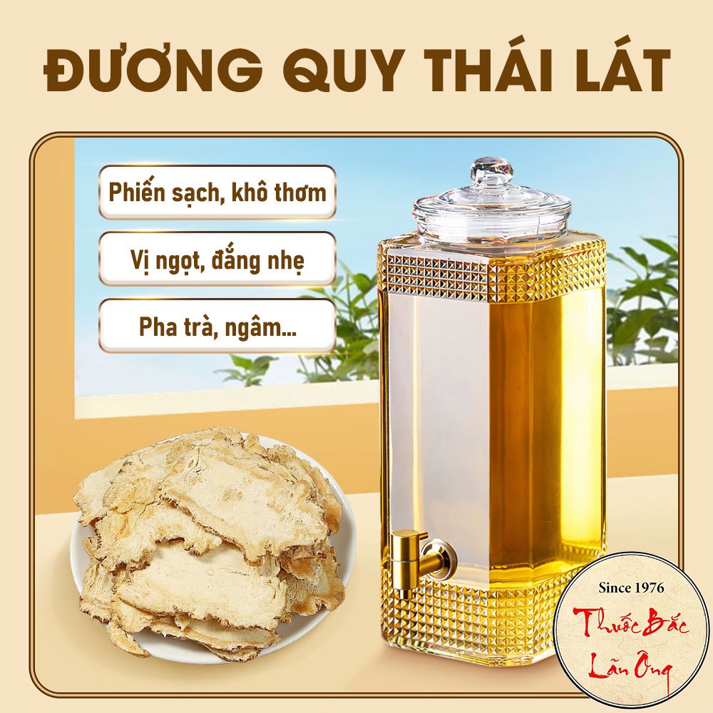 Đương quy thái lát 200g, quy phiến mỏng, khô, thơm, sạch. - Lãn Ông