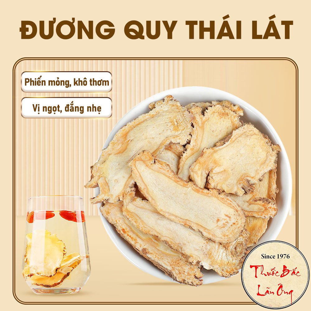 Đương quy thái lát 500g, quy phiến mỏng, khô, thơm, sạch. - Lãn Ông