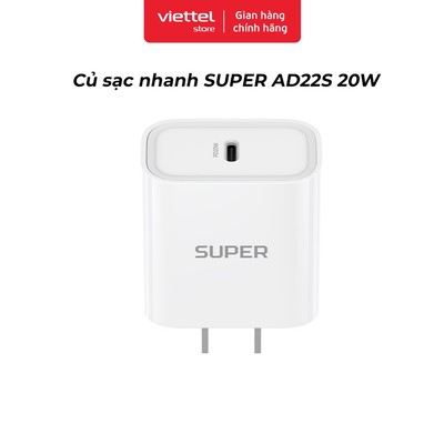 Củ sạc nhanh SUPER AD22S 20W Chính hãng
