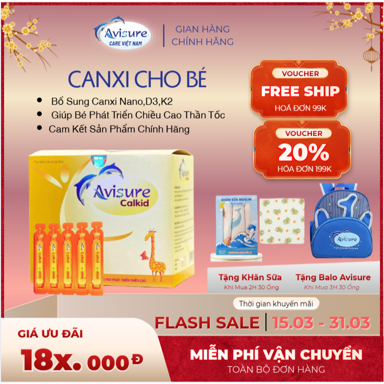 Canxi Cho Bé Avisure Calkid – Bổ Sung Canxi Giúp Trẻ Phát Triển Chiều Cao