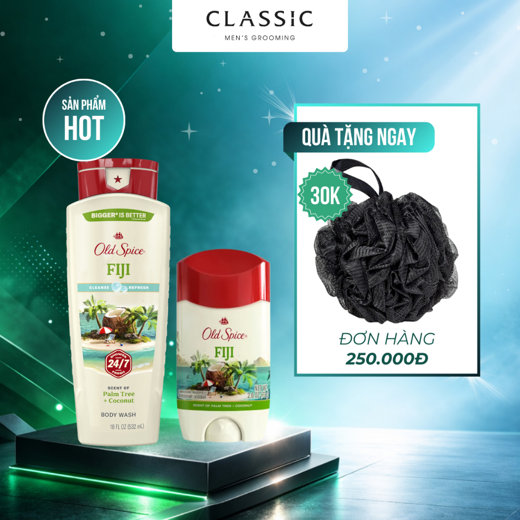 Lăn khử mùi - Sữa tắm nam Old Spice Fiji
