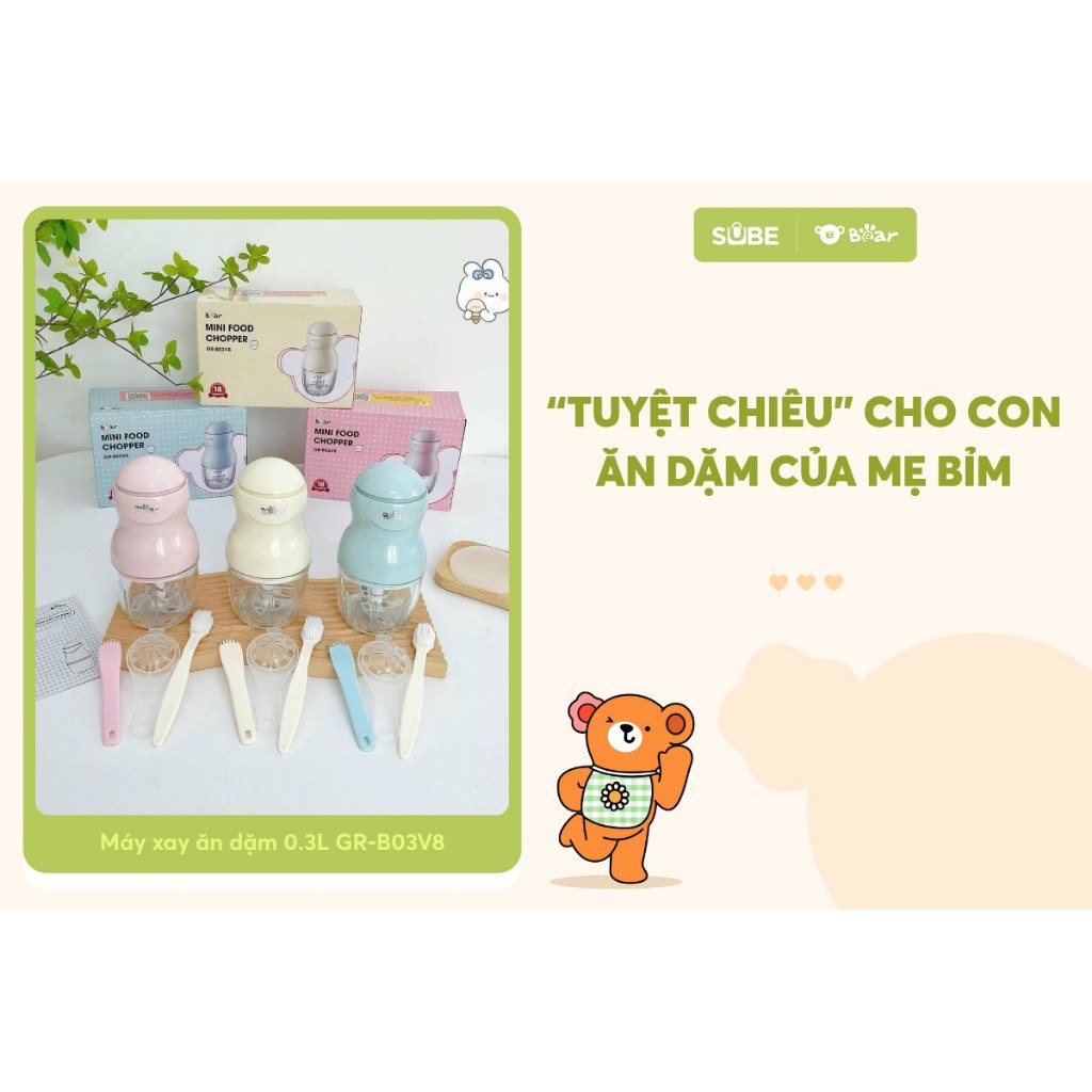 Máy xay ăn dặm Bear 0.3L GR-B03V8