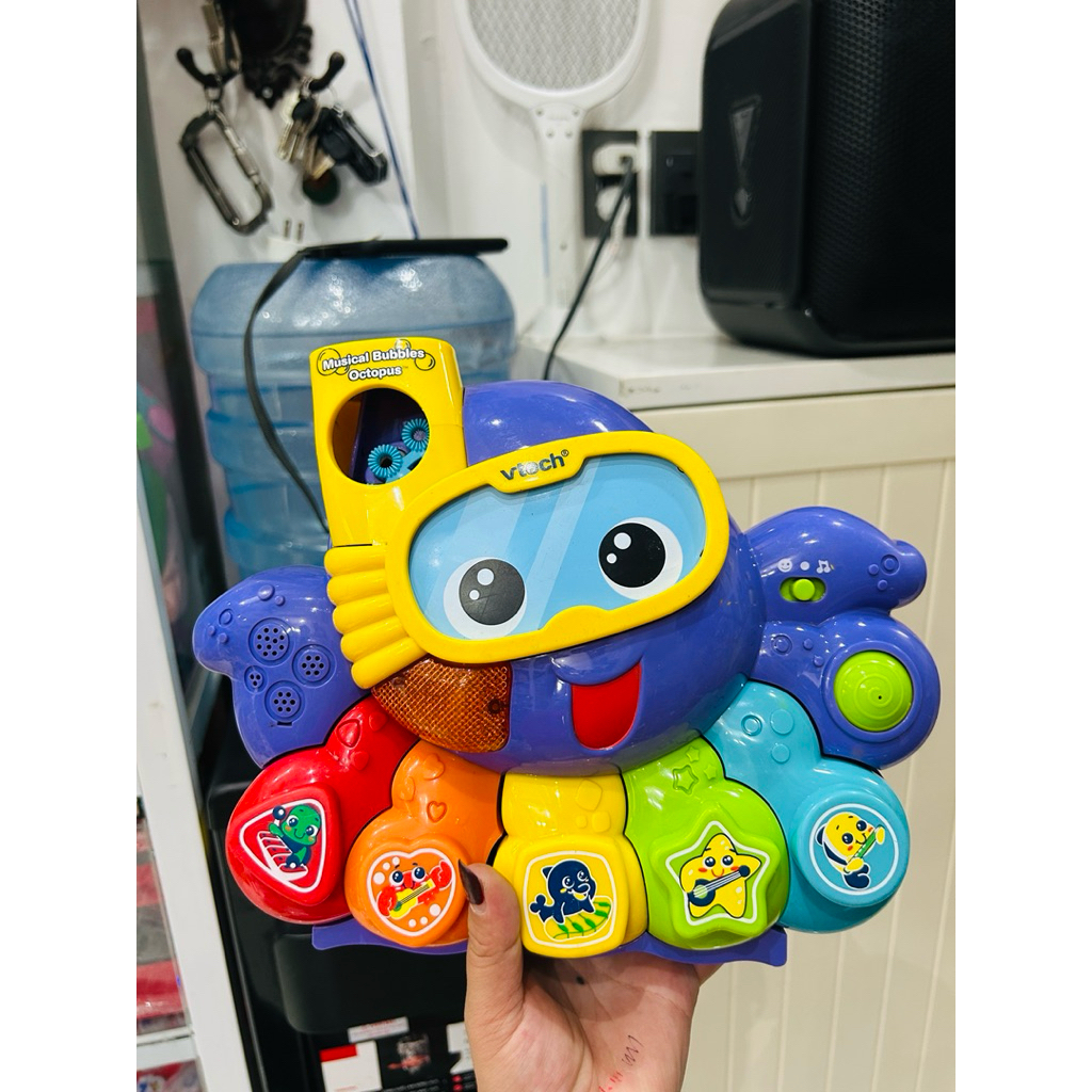 Đồ chơi nhạc đèn Vtech Musical Bubble Blower Baby Bath Time Fun Squid Octobubble Orchestra ( Hàng 2n