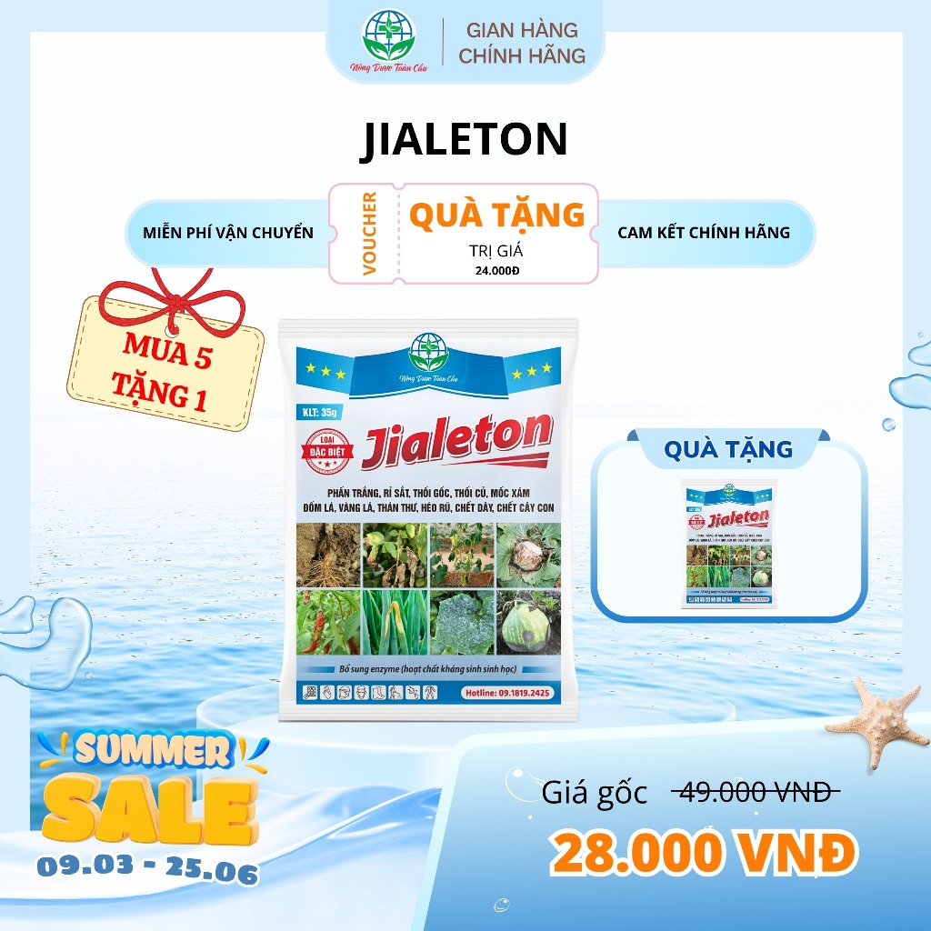 Jialeton - Phòng và giải q.uyết phấn trắng, gỉ sắt, s.ương mai, thán th.ư, đốm lá trên rau màu