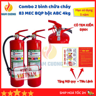 [CÓ TEM KIỂM ĐỊNH] Bình chữa cháy bột ABC 4kg 83 MEC sản xuất bởi Bộ Quốc Phòng tặng bộ nội quy tiêu lệnh pccc