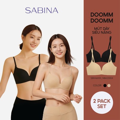 Combo Áo Lót Mút Dày Nâng Ngực Không Gọng Màu Trơn Doom Doom Fashion By Sabina SBXA6000 (Giống NBA23004)