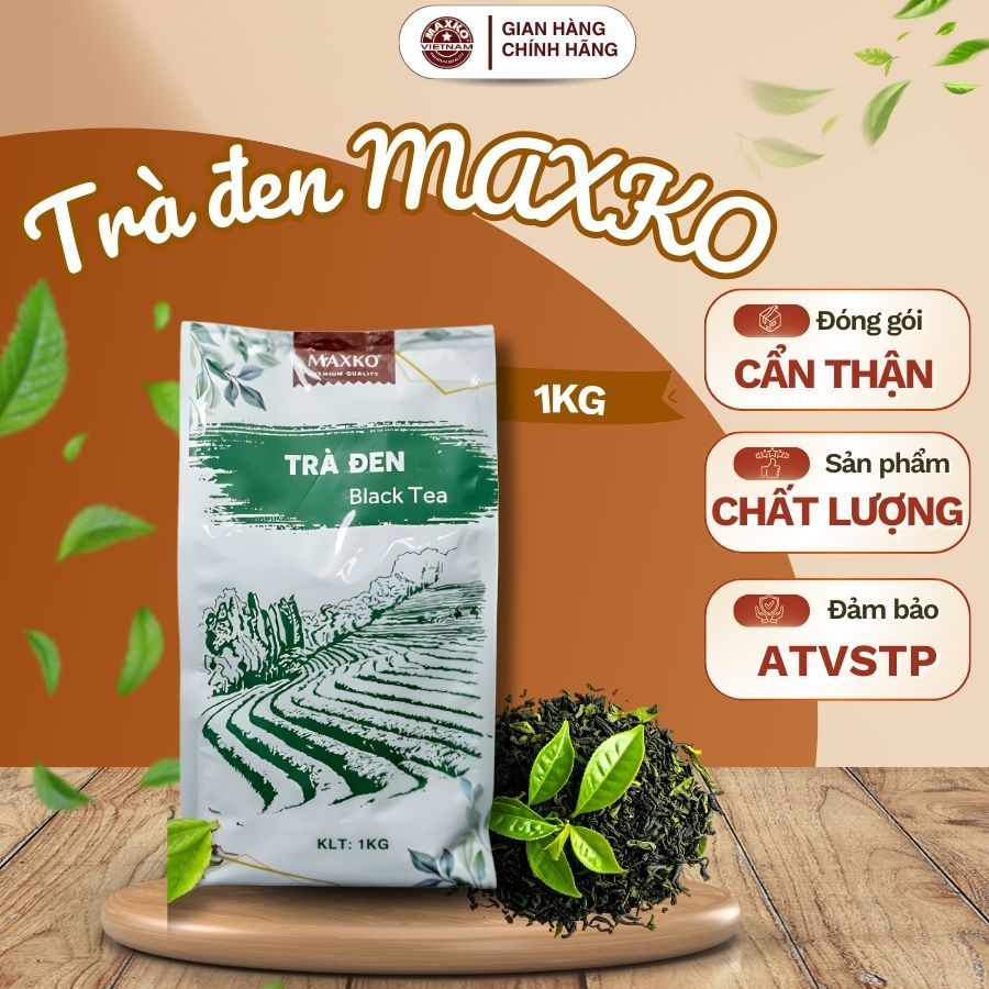 Trà Đen Maxko (Túi 1Kg) - Hương Thơm Đậm Đà, Tiện Lợi Pha Trà Sữa