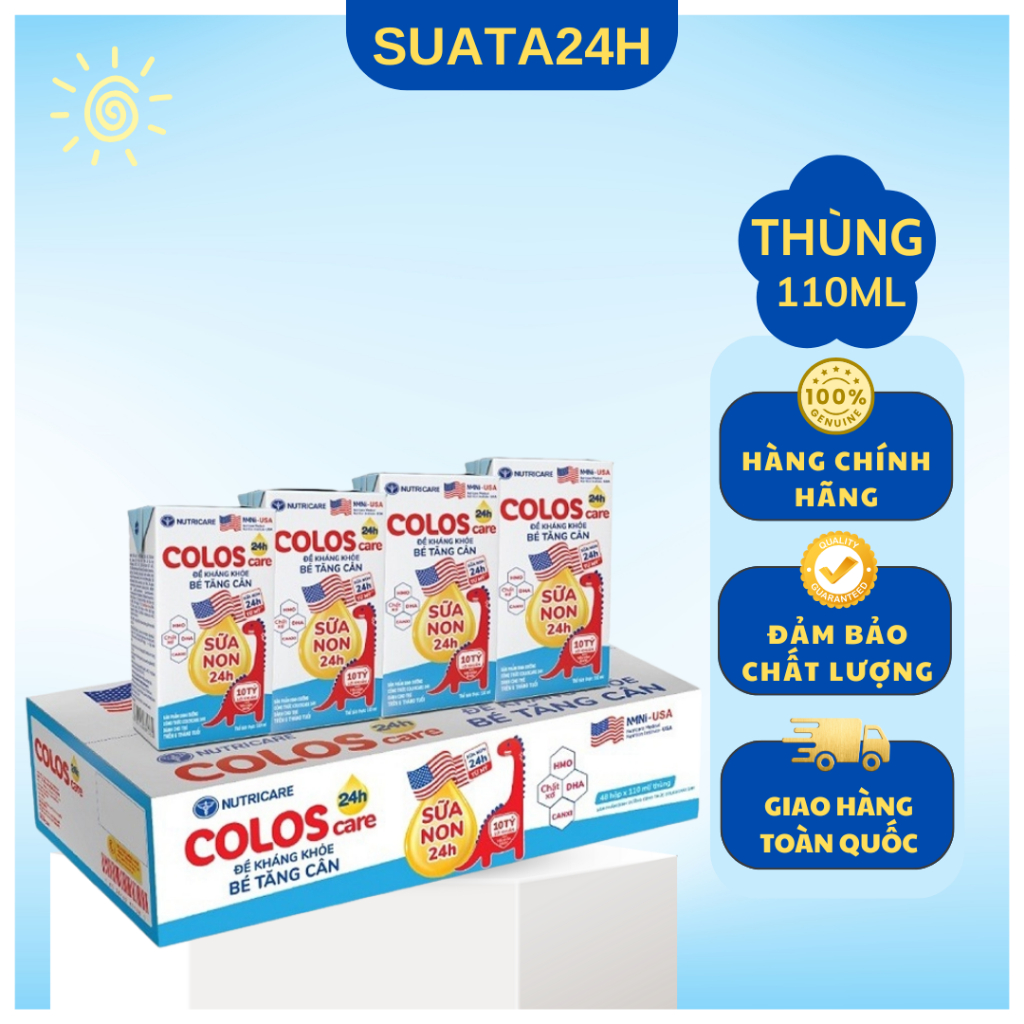 Sữa nước 48 hộp Nutricare ColosCare 24h giúp bé tăng cường miễn dịch 110ml /180ml