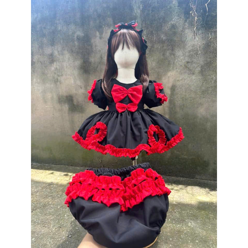 Đầm công chúa cho bé gái-Đầm công chúa Lolita dễ thương cho bé gái set váy kèm phụ kiện tóc