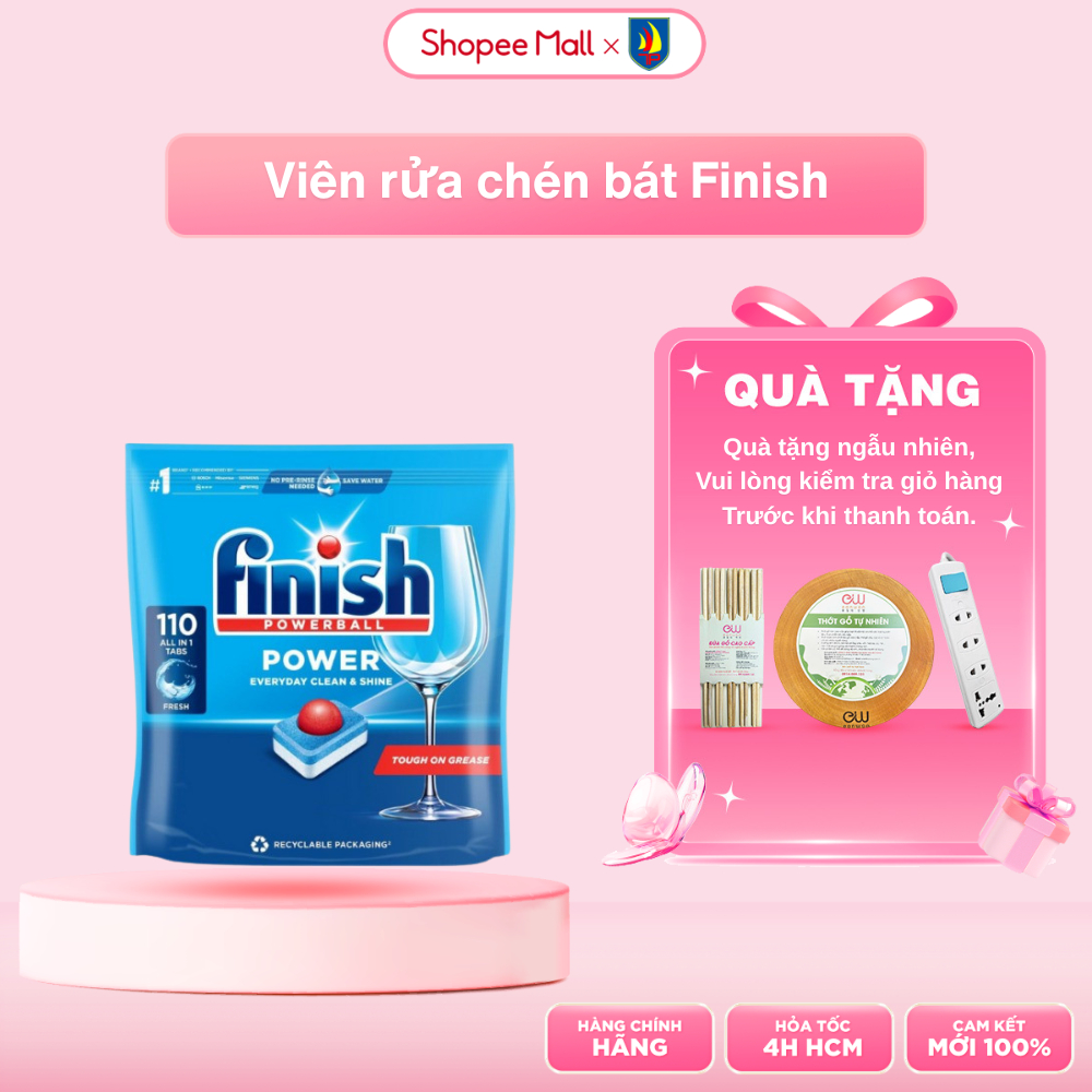 Viên rửa chén bát Finish Power All In One | Quantum All in One | Ultimate Plus - Dùng cho máy rửa ch