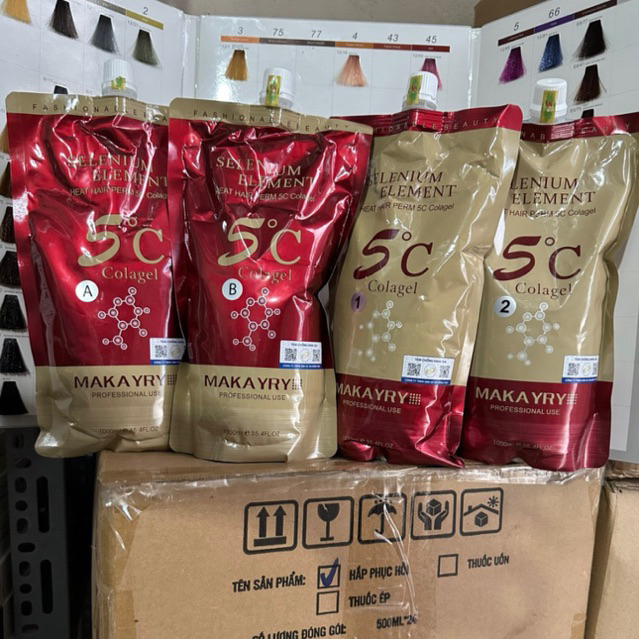 UỐN ÉP  DUỖI  COLAGEN 5C CHUẨN CTY ( hàng ép uốn duỗi bóng mềm mượt căng lọn sóng uốn )