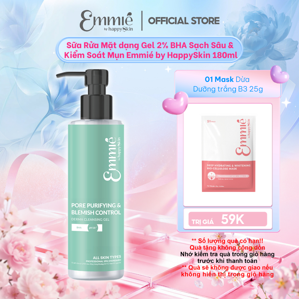 Sữa Rửa Mặt dạng Gel 2% BHA làm Sạch Sâu Và Kiểm Soát Mụn Emmie Pore Purifying & Blemish Control Der