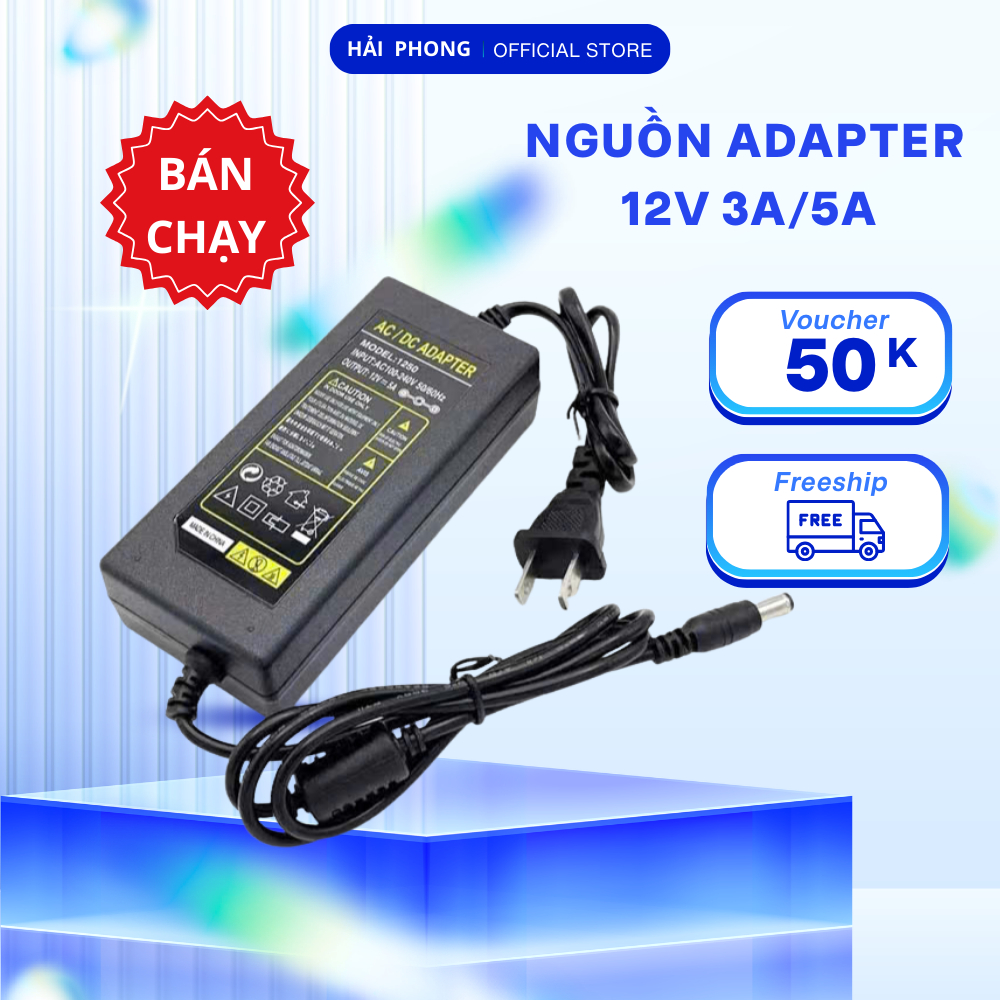 Nguồn Adapter Camera Ip 5A 3A Nguồn led neon 12V