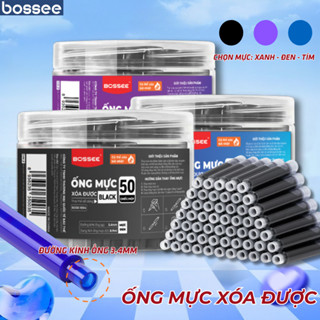 Hộp 50 Ống Mực Xóa Được Bằng Nhiệt, Ống Mực Thay Thế Cho Bút Máy Khô Nhanh
