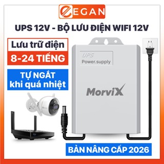 Bộ lưu điện 12V lưu điện wifi và camera ngoài trời MORVIX, ups wifi 12v trữ điện từ 8-12H