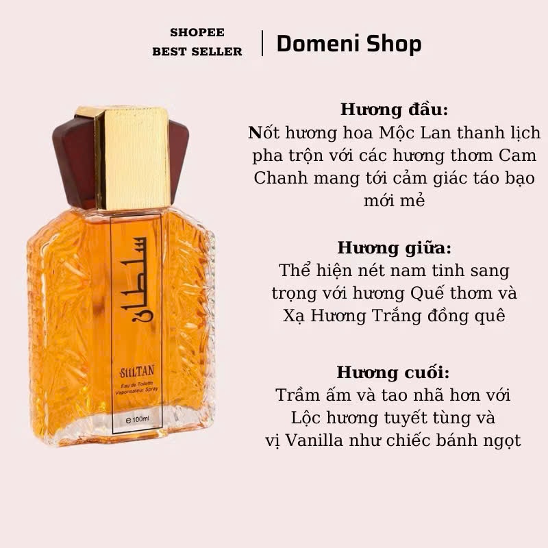 Nước hoa nam Sutan 100ml Nước Hoa Nam Dubai SULTAN 100ml Sang Trọng, Cá Tính Thơm Lâu