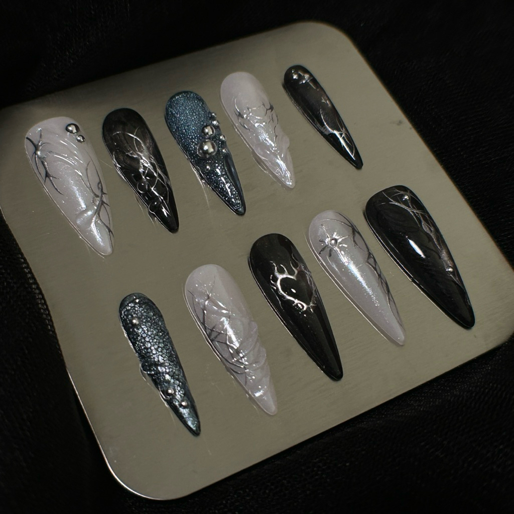 nail box - press on nail - móng giả style cá tính, cyber nail ( ảnh thật )