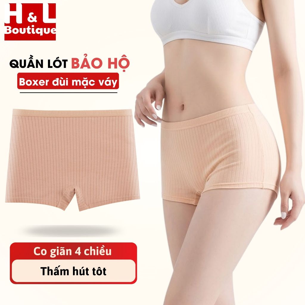 Quần Lót Nữ Mặc Trong Váy Gân Tăm Thoáng Mát - Quần Đùi Mặc Trong Váy Ôm Sát Body HL BOUTIQUE V4116
