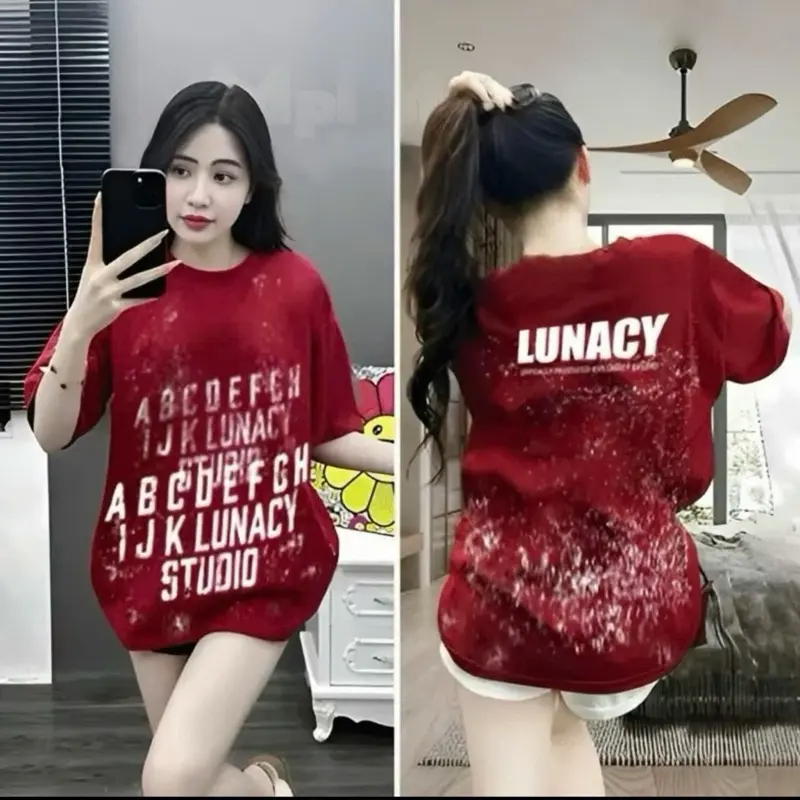 Áo Thun Lunacy Thời Trang Nam Nữ Form Rộng Cổ Tròn Tay Lửng