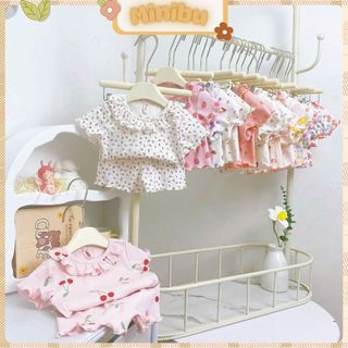 S1168 Minibu | Combo 3 Bộ Cotton Cổ Bèo Tiểu Thư (Màu Ngẫu Nhiên) Cho Bé Gái 8-18kg
