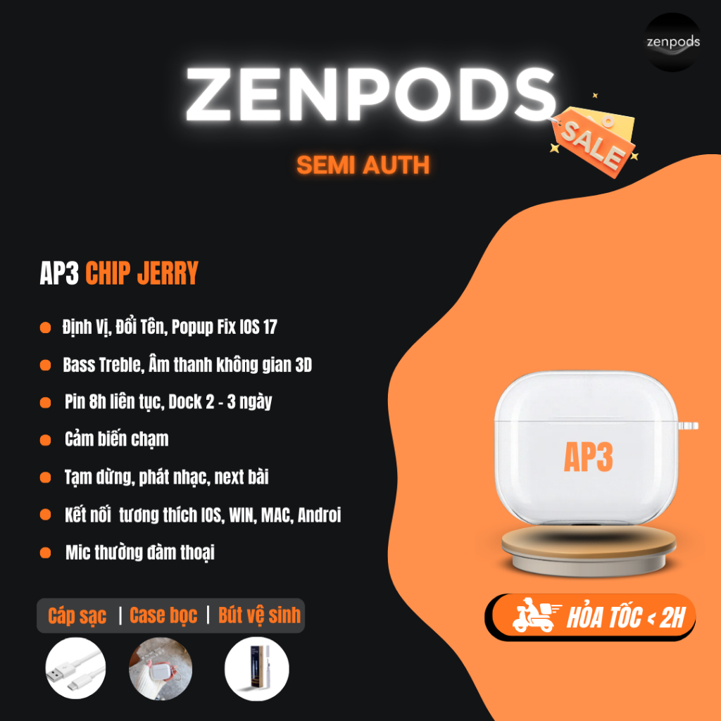 AP3 tai nghe Bluetooth - Semi Auth - Chip Jerry