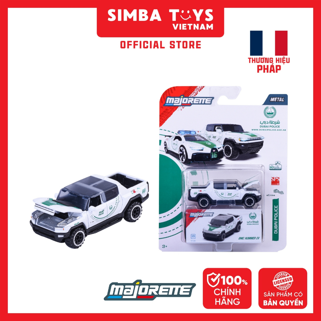 Đồ Chơi Xe Mô Hình MAJORETTE Dubai Police Deluxe GMC Hummer EV 8503101000B47 - Simba Toys Vietnam