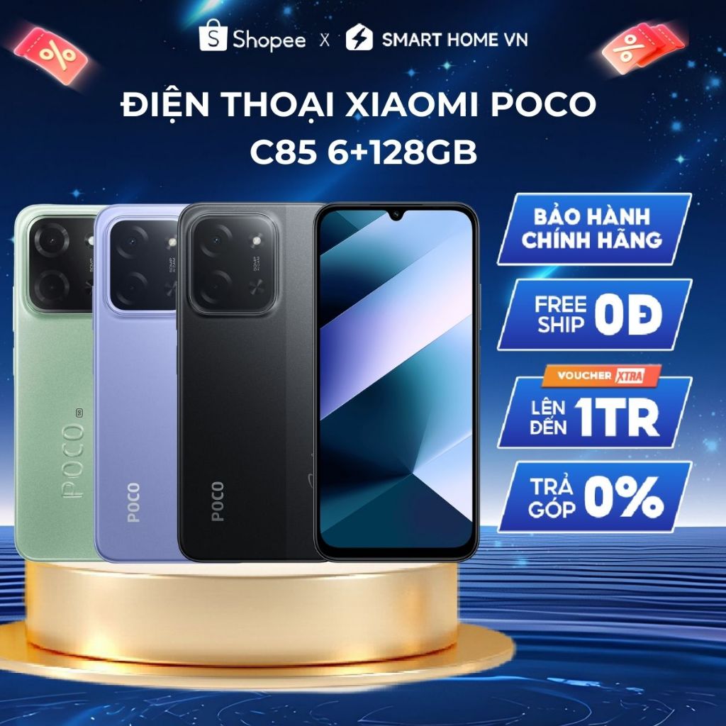 Điện thoại XIAOMI POCO C85 (6+128GB) | Màn 6.9" 120Hz | Camera kép AI 50MP | Chip Helio G81-Ultra