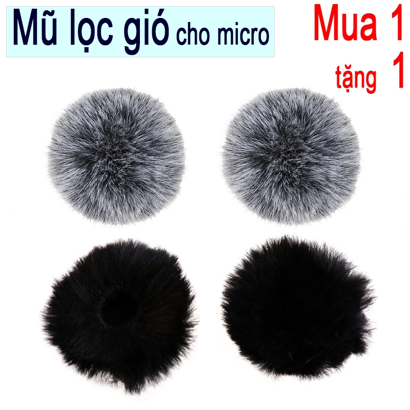 Sỉ mũ lọc gió micro thu âm cài áo không dây cho m31, gocheck, k9, k12 tương tự