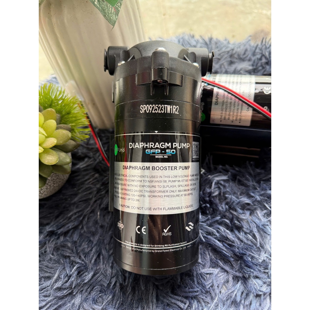 Bơm tăng áp máy lọc nước RO 24V GFP 50, hút đẩy, chất lượng tốt cho tất cả máy lọc nước