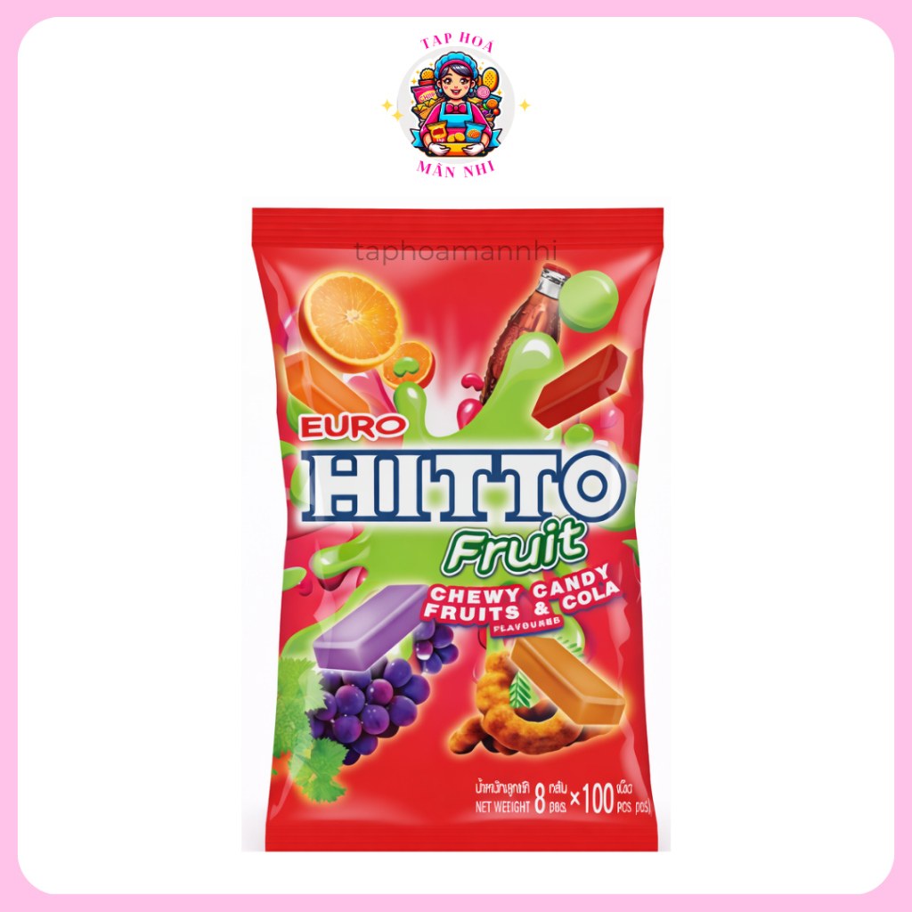 Kẹo Thái Lan Hương Trái Cây Hitto Fruit (Gói 280g)