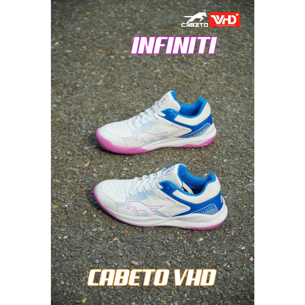 Giày bóng chuyền cổ thấp VHD Infiniti trắng xanh